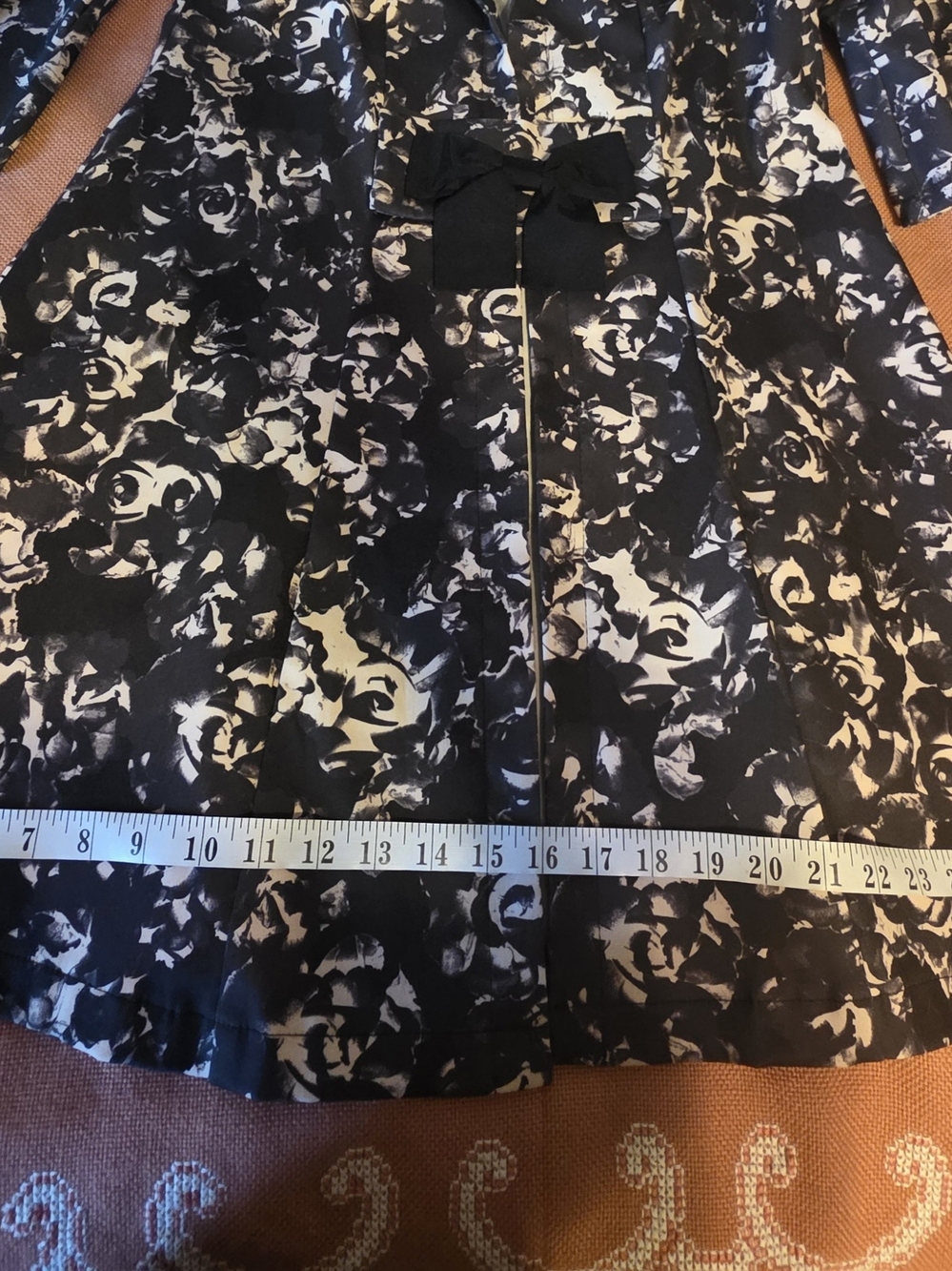 RIBKOFF Black & Blush Floral Fit-and-Flare Jacket with Bow - Picture 12 of 16